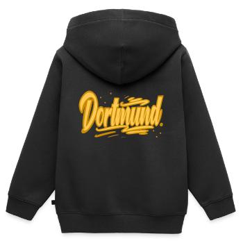 Dortmund - Sweat Premium à capuche zippé enfant bio - noir - Dos - AI Model Kid Male (0cm)