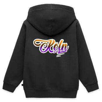Cologne - Sweat Premium à capuche zippé enfant bio - noir - Dos - AI Model Kid Male (0cm)