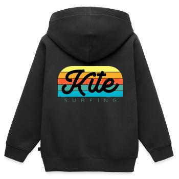 Kitesurfen Kitesurf Kitesurfer Kiteboard - Kinder Premium Organic Zip Hoodie - Schwarz - Hinten - AI Model Kid Male (0cm)