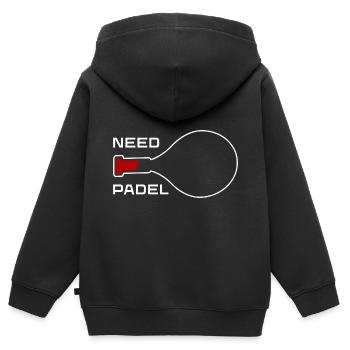 Funny Padel Player Design Need Padel - Kids Premium Organic Zip-up Hoodie - black - Back - AI Model Kid Male (0cm)