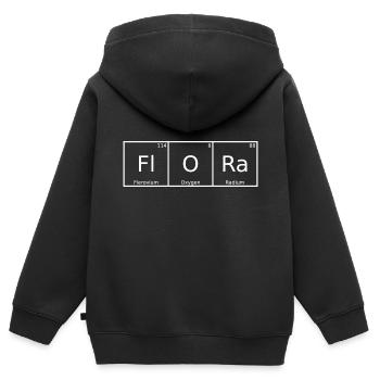 Nom de la flore Prénom Chimie Tableau périodique Éléments - Sweat Premium à capuche zippé enfant bio - noir - Dos - AI Model Kid Male (0cm)