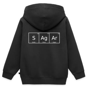 Sagar Nom Prénom Chimie Tableau périodique Éléments - Sweat Premium à capuche zippé enfant bio - noir - Dos - AI Model Kid Male (0cm)