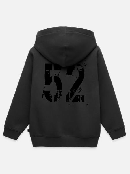 Nummer 52 - Kinder Premium Organic Zip Hoodie - Schwarz