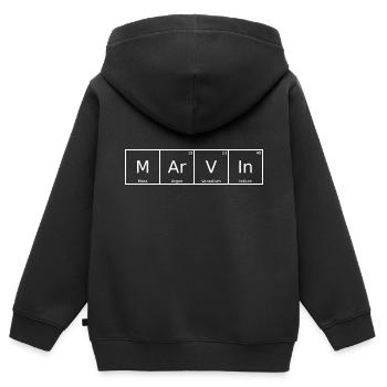 Marvin Name Vorname Chemie Periodensystem Elemente - Kinder Premium Organic Zip Hoodie - Schwarz - Hinten - AI Model Kid Male (0cm)