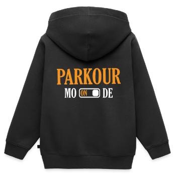 Parkour - Kinder Premium Organic Zip Hoodie - Schwarz - Hinten - AI Model Kid Male (0cm)
