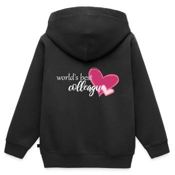 weltbeste Kollegin - Kinder Premium Organic Zip Hoodie - Schwarz - Hinten - AI Model Kid Male (0cm)