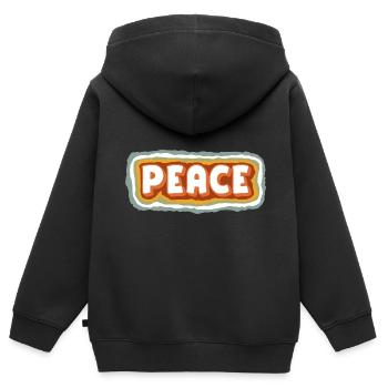 Peace - Kinder Premium Organic Zip Hoodie - Schwarz - Hinten - AI Model Kid Male (0cm)