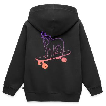 Skateboarder Skater Dog Skateboard - Kids Premium Organic Zip-up Hoodie - black - Back - AI Model Kid Male (0cm)