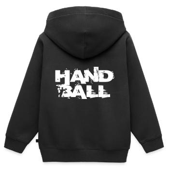 Handball T-Shirt - Kinder Premium Organic Zip Hoodie - Schwarz - Hinten - AI Model Kid Male (0cm)