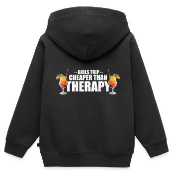 Mädchenreise Billiger als Therapie Sommerurlaub St - Kinder Premium Organic Zip Hoodie - Schwarz - Hinten - AI Model Kid Male (0cm)