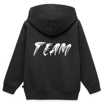 Équipe - Sweat Premium à capuche zippé enfant bio - noir - Dos - AI Model Kid Male (0cm)