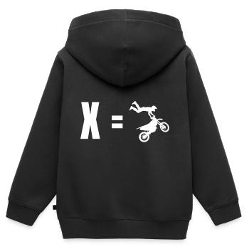 FREIHEIT WENN ICH AUF DER MASCHINE SITZE - Kinder Premium Organic Zip Hoodie - Schwarz - Hinten - AI Model Kid Male (0cm)