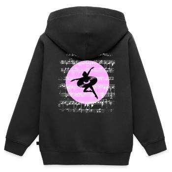 Harmonie in Bewegung - Kinder Premium Organic Zip Hoodie - Schwarz - Hinten - AI Model Kid Male (0cm)