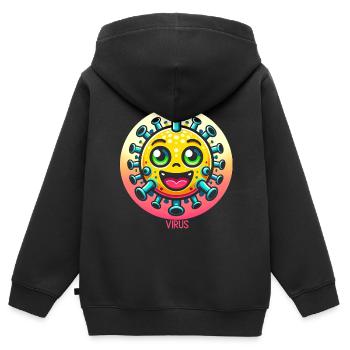 Joyeux délice du virus - Sweat Premium à capuche zippé enfant bio - noir - Dos - AI Model Kid Male (0cm)