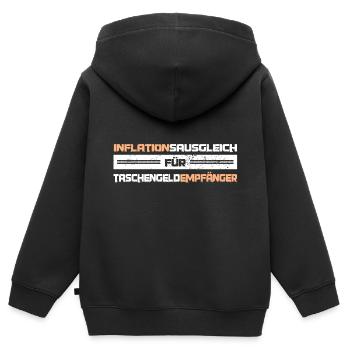 Taschengelderhöhung wegen Inflation - Kinder Premium Organic Zip Hoodie - Schwarz - Hinten - AI Model Kid Male (0cm)