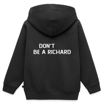 Einschließlich Be A Richard - Kinder Premium Organic Zip Hoodie - Schwarz - Hinten - AI Model Kid Male (0cm)