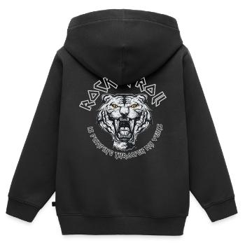 Rock 'n' Roll pompe dans mes veines cadeau - Sweat Premium à capuche zippé enfant bio - noir - Dos - AI Model Kid Male (0cm)