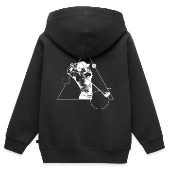 Golf Golfplatz Golfer Geometrie - Kinder Premium Organic Zip Hoodie - Schwarz - Hinten - AI Model Kid Male (0cm)