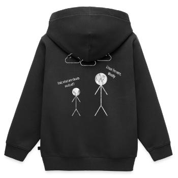 Papa What Are Clouds Made of Linux Servers Mostly 2 - Sweat Premium à capuche zippé enfant bio - noir - Dos - AI Model Kid Male (0cm)