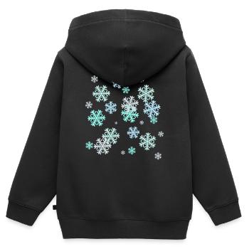 Schnee, Schneeflocke, Eiskristall, Eis - Kinder Premium Organic Zip Hoodie - Schwarz - Hinten - AI Model Kid Male (0cm)