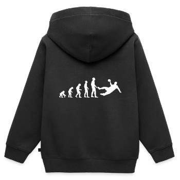 Handball Evolution T-shirts - Sweat Premium à capuche zippé enfant bio - noir - Dos - AI Model Kid Male (0cm)
