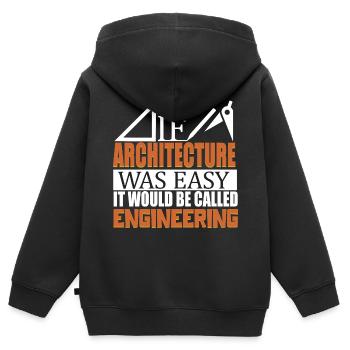 Architecture Ingénierie Profession d’architecte - Sweat Premium à capuche zippé enfant bio - noir - Dos - AI Model Kid Male (0cm)