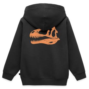 Acrocanthosaurus fossil skull - Kids Premium Organic Zip-up Hoodie - black - Back - AI Model Kid Male (0cm)