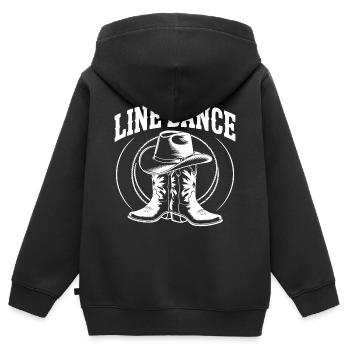 La danse en ligne : mon hobby - ma passion - mon truc - Sweat Premium à capuche zippé enfant bio - noir - Dos - AI Model Kid Male (0cm)