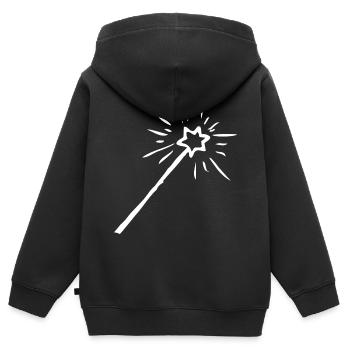 Magic Wand, Witch, Witch, Magic - Kids Premium Organic Zip-up Hoodie - black - Back - AI Model Kid Male (0cm)