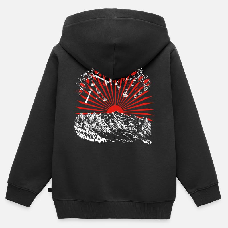 Holy Chamouny White - Sweat Premium à capuche zippé enfant bio - noir