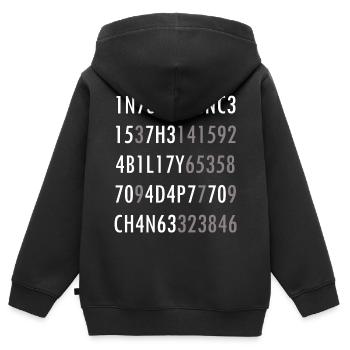 Intelligenz-Zitat von Wissenschaft Intelligenz nerd - Kinder Premium Organic Zip Hoodie - Schwarz - Hinten - AI Model Kid Male (0cm)