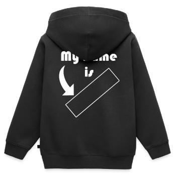 Mein Name ist ... anpassbar - Kinder Premium Organic Zip Hoodie - Schwarz - Hinten - AI Model Kid Male (0cm)