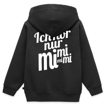 Ich hör nur mi mi mi mi - Kinder Premium Organic Zip Hoodie - Schwarz - Hinten - AI Model Kid Male (0cm)