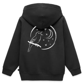 singing nightingale / singing bird - Kids Premium Organic Zip-up Hoodie - black - Back - AI Model Kid Male (0cm)