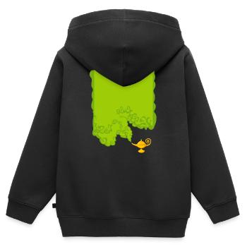 lampe magique - Sweat Premium à capuche zippé enfant bio - noir - Dos - AI Model Kid Male (0cm)