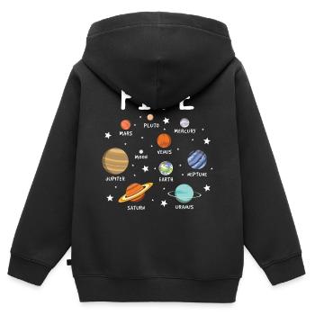 Universum Galaxy Planet 5 Geburtstag - Kinder Premium Organic Zip Hoodie - Schwarz - Hinten - AI Model Kid Male (0cm)
