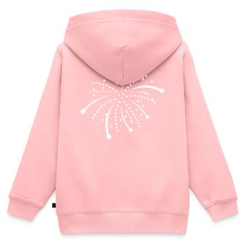 Feuerwerk Silvester - Kinder Premium Organic Zip Hoodie - Rosa - Hinten - AI Model Kid Female (0cm)