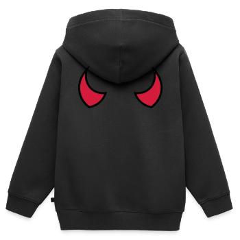 Teufelshörner - devil horns - cornes du diable - Kinder Premium Organic Zip Hoodie - Schwarz - Hinten - AI Model Kid Male (0cm)