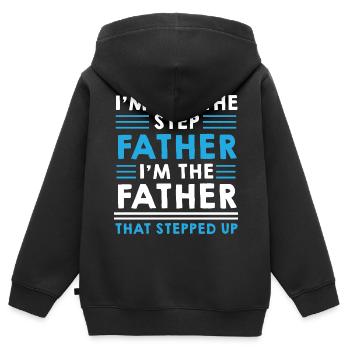 Step Father Steped up - Vatertag - Kinder Premium Organic Zip Hoodie - Schwarz - Hinten - AI Model Kid Male (0cm)