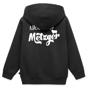 Nachwuchsmetzger Metzgerin Metzgerei Metzger Rind - Kinder Premium Organic Zip Hoodie - Schwarz - Hinten - AI Model Kid Male (0cm)