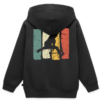 Stunt Scooter Shirt Jungen Tretroller Roller Retro - Kinder Premium Organic Zip Hoodie - Schwarz - Hinten - AI Model Kid Male (0cm)