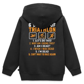 Triathlon Geschenk Triathlon Triathlon Triathlet - Kinder Premium Organic Zip Hoodie - Schwarz - Hinten - AI Model Kid Male (0cm)