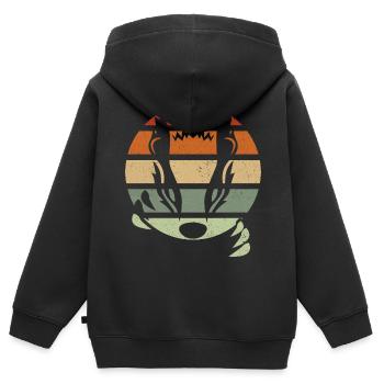 Les toits de miel - Sweat Premium à capuche zippé enfant bio - noir - Dos - AI Model Kid Male (0cm)