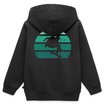 Skateboard Retro Skater Jungen Mädchen Skate - Kinder Premium Organic Zip Hoodie - Schwarz - Hinten - AI Model Kid Male (0cm)