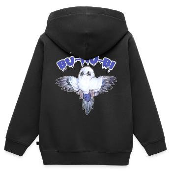 Ich bin ein Bu~hu-Bi - Wellensittich als Geist - Kinder Premium Organic Zip Hoodie - Schwarz - Hinten - AI Model Kid Male (0cm)
