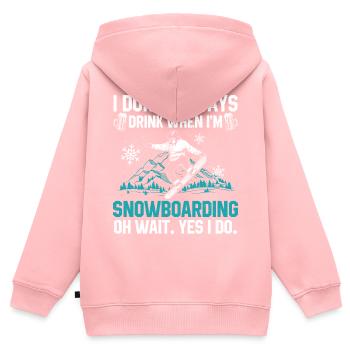 Snowboard - Kinder Premium Organic Zip Hoodie - Rosa - Hinten - AI Model Kid Female (0cm)
