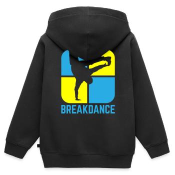 Breakdance B-Boy Streetdance Design Hip Hop Dance - Kinder Premium Organic Zip Hoodie - Schwarz - Hinten - AI Model Kid Male (0cm)