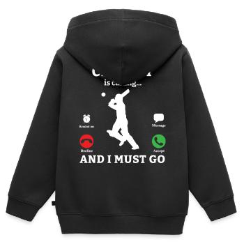 Cricketer CricketEr Cricket Match Cadeau - Sweat Premium à capuche zippé enfant bio - noir - Dos - AI Model Kid Male (0cm)