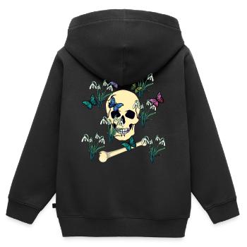 Schmetterlinge Falter Tod Ende Jenseits sterben - Kinder Premium Organic Zip Hoodie - Schwarz - Hinten - AI Model Kid Male (0cm)