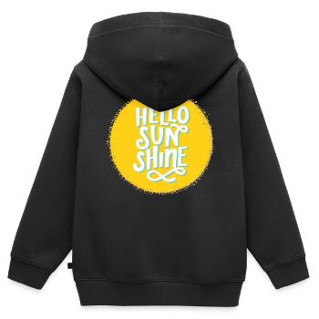 Hello Sunshine - Kinder Premium Organic Zip Hoodie - Schwarz - Hinten - AI Model Kid Male (0cm)